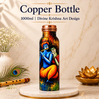 Sempyix 1 Litre Copper Water Bottle - Divine Krishna Art