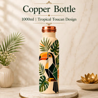 Sempyix 1 Litre Copper Water Bottle - Tropical Toucan Design