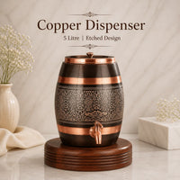 Sempyix Antique Dholak Etching Copper Dispenser 5 Litre – Heritage Design