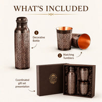 Sempyix Antique Etched Copper Bottle Gift Set
