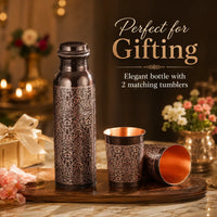 Sempyix Antique Etched Copper Bottle Gift Set