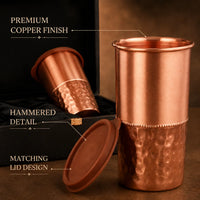 Sempyix Half-Hammered Copper Tumbler Gift Set