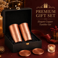 Sempyix Half-Hammered Copper Tumbler Gift Set