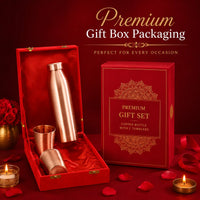 Sempyix Pure Copper Bottle Gift Set with 2 Glasses