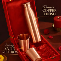 Sempyix Pure Copper Bottle Gift Set with 2 Glasses