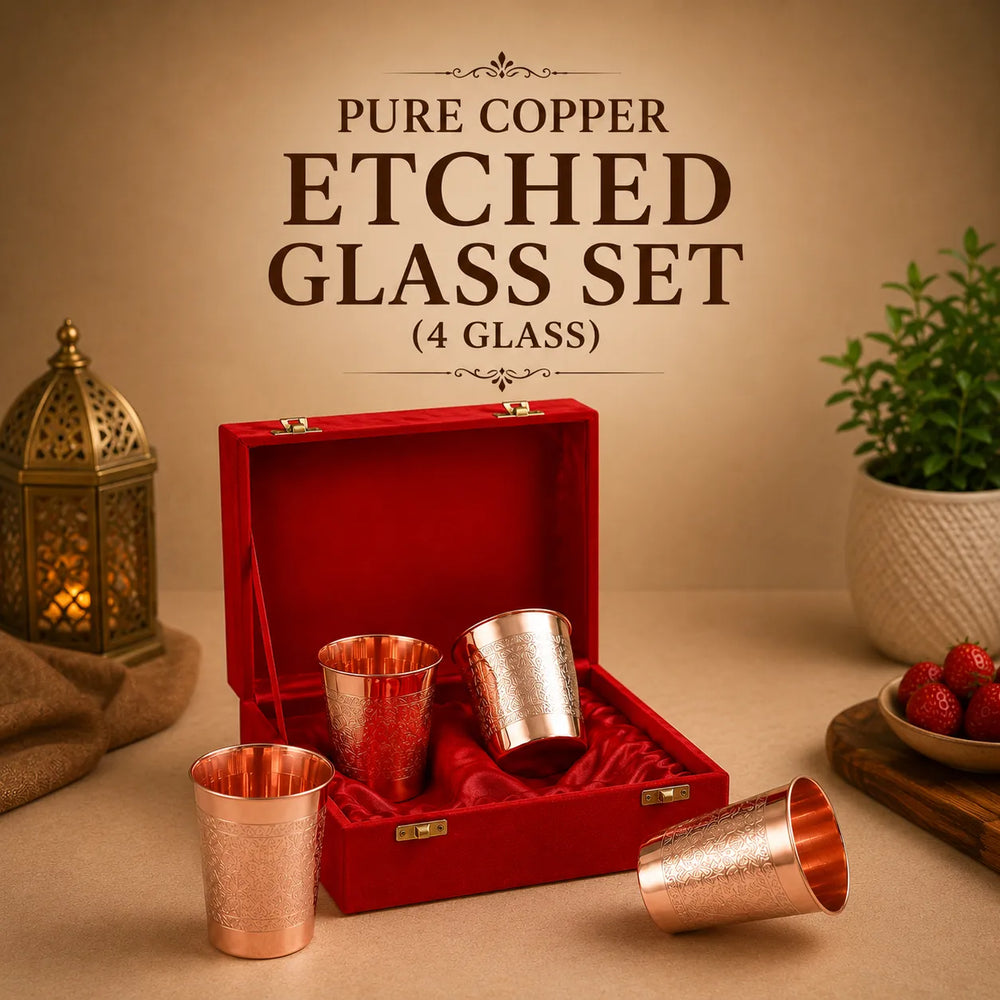 Sempyix Pure Copper Etched Glass Set ( 4 Glass)