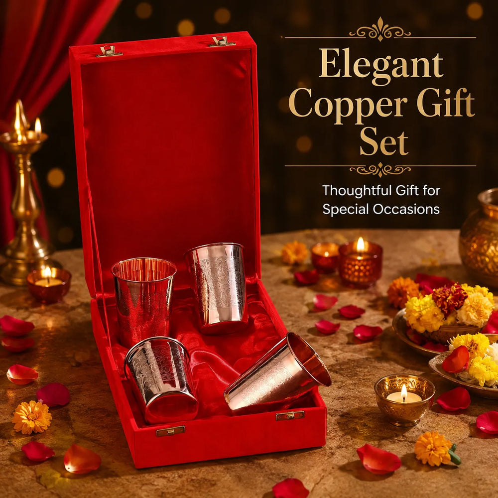 Sempyix Pure Copper Etched Glass Set ( 4 Glass)