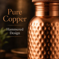 Sempyix Pure Copper Hammered Water Bottle 1000 ml – Textured Finish