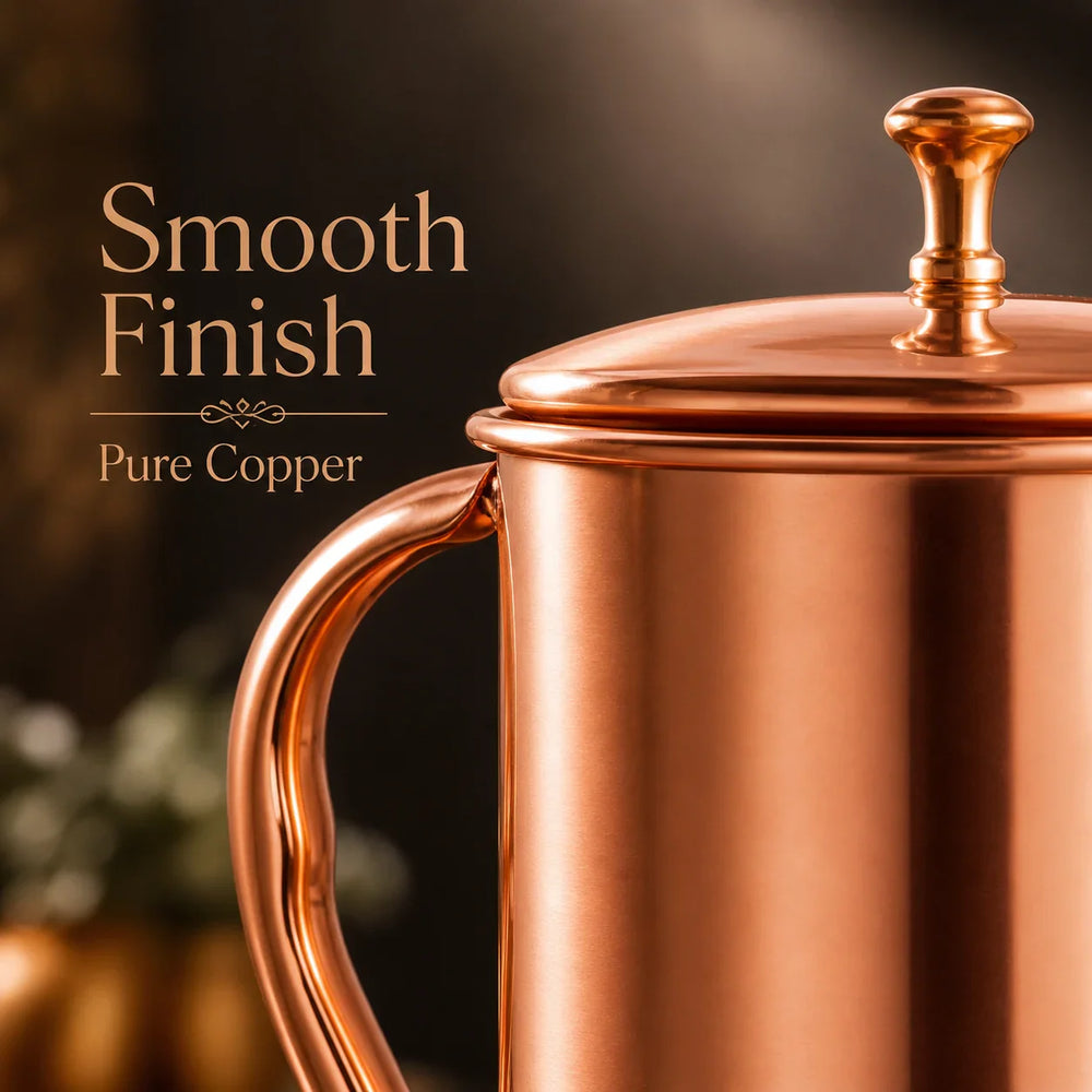 Sempyix Pure Copper Jug 1500 ml – Plain Finish Water Pitcher