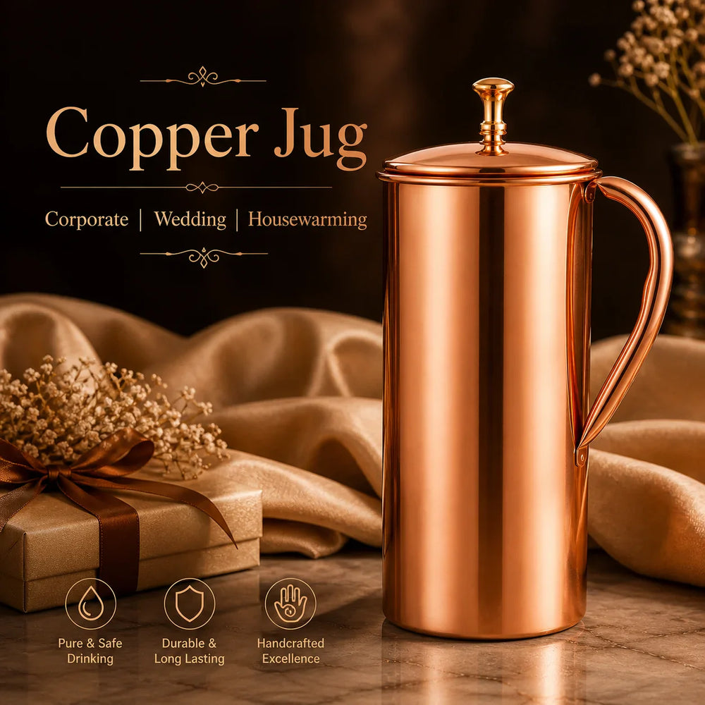 Sempyix Pure Copper Jug 1500 ml – Plain Finish Water Pitcher