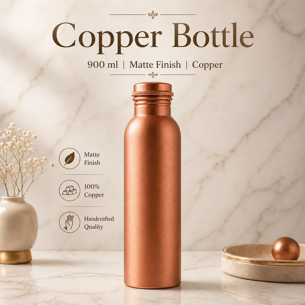 Sempyix Pure Copper Leak Proof Water Bottle 900 ml – Matte Finish
