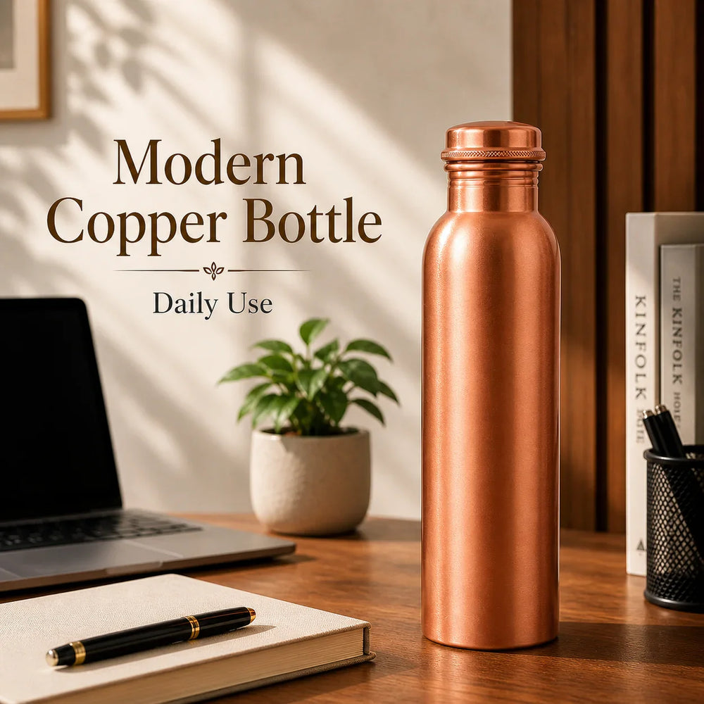 Sempyix Pure Copper Leak Proof Water Bottle 900 ml – Matte Finish