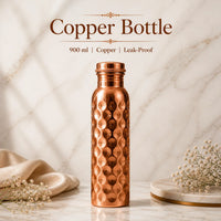 Sempyix Pure Copper Water Bottle 900 ml – Diamond Finish Design