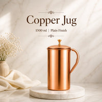 Sempyix Pure Copper Jug 1500 ml – Plain Finish Water Pitcher