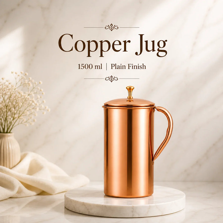 Sempyix Pure Copper Jug 1500 ml – Plain Finish Water Pitcher
