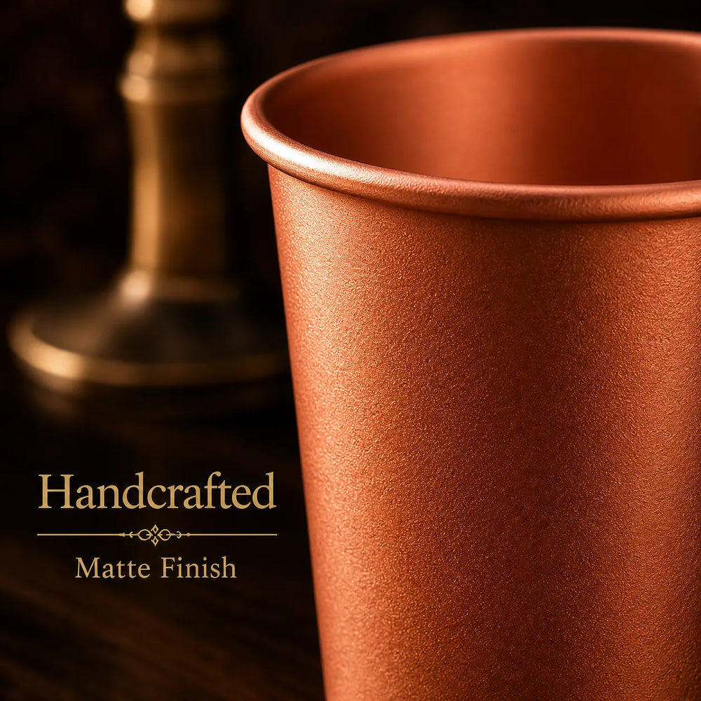 Sempyix Pure Copper Matte Water Glasses - Set of 2